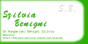 szilvia benigni business card